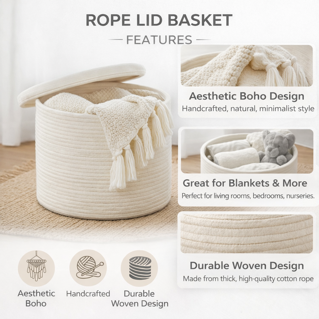 Loom Rope Lid Basket