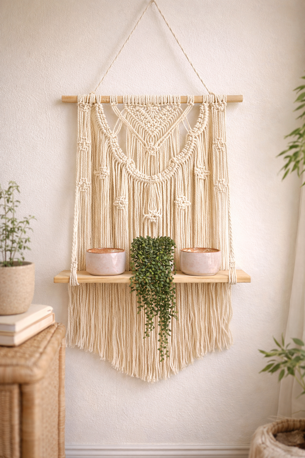 Cedar Boho Wall Shelf