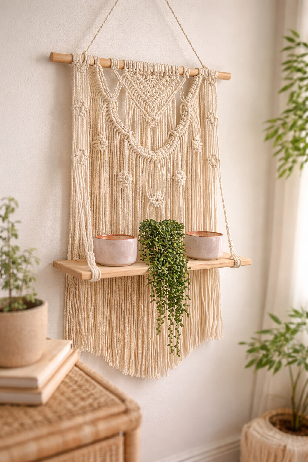 Cedar Boho Wall Shelf
