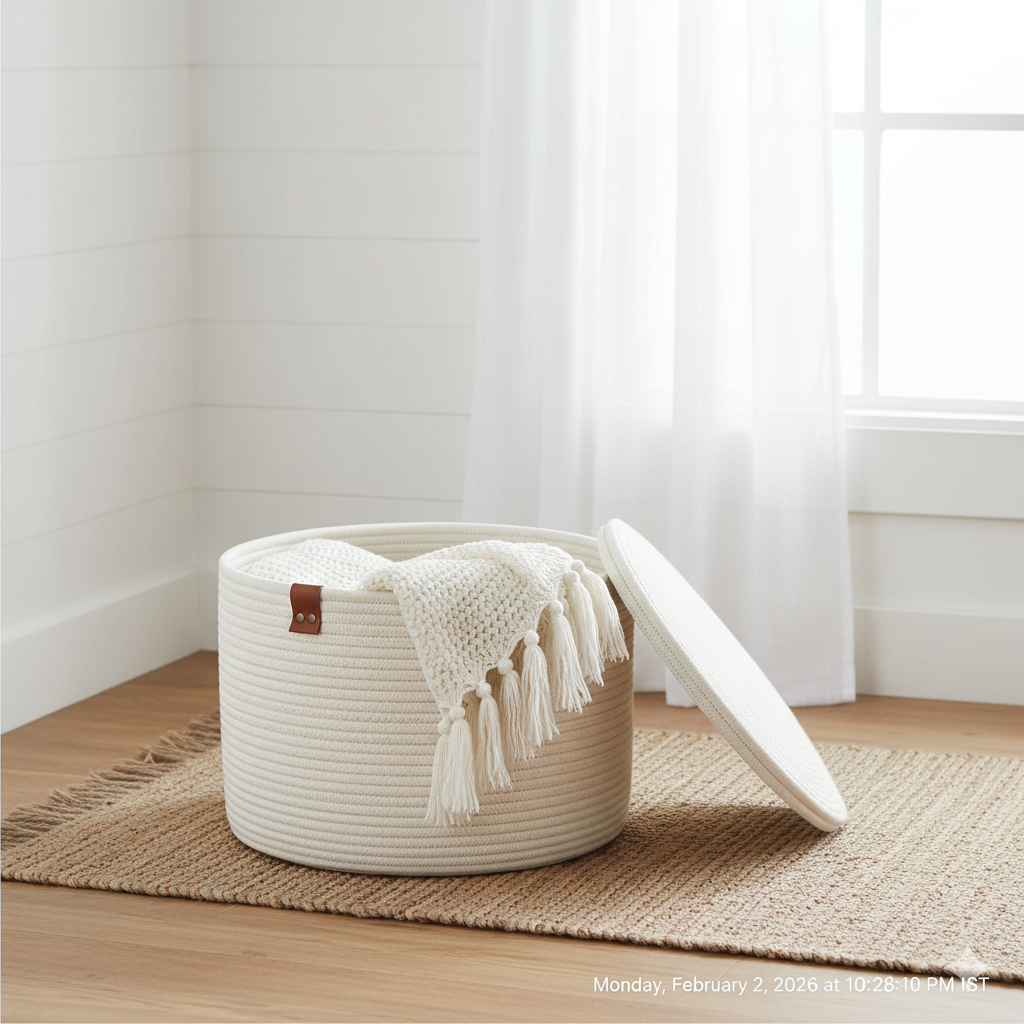 Loom Rope Lid Basket
