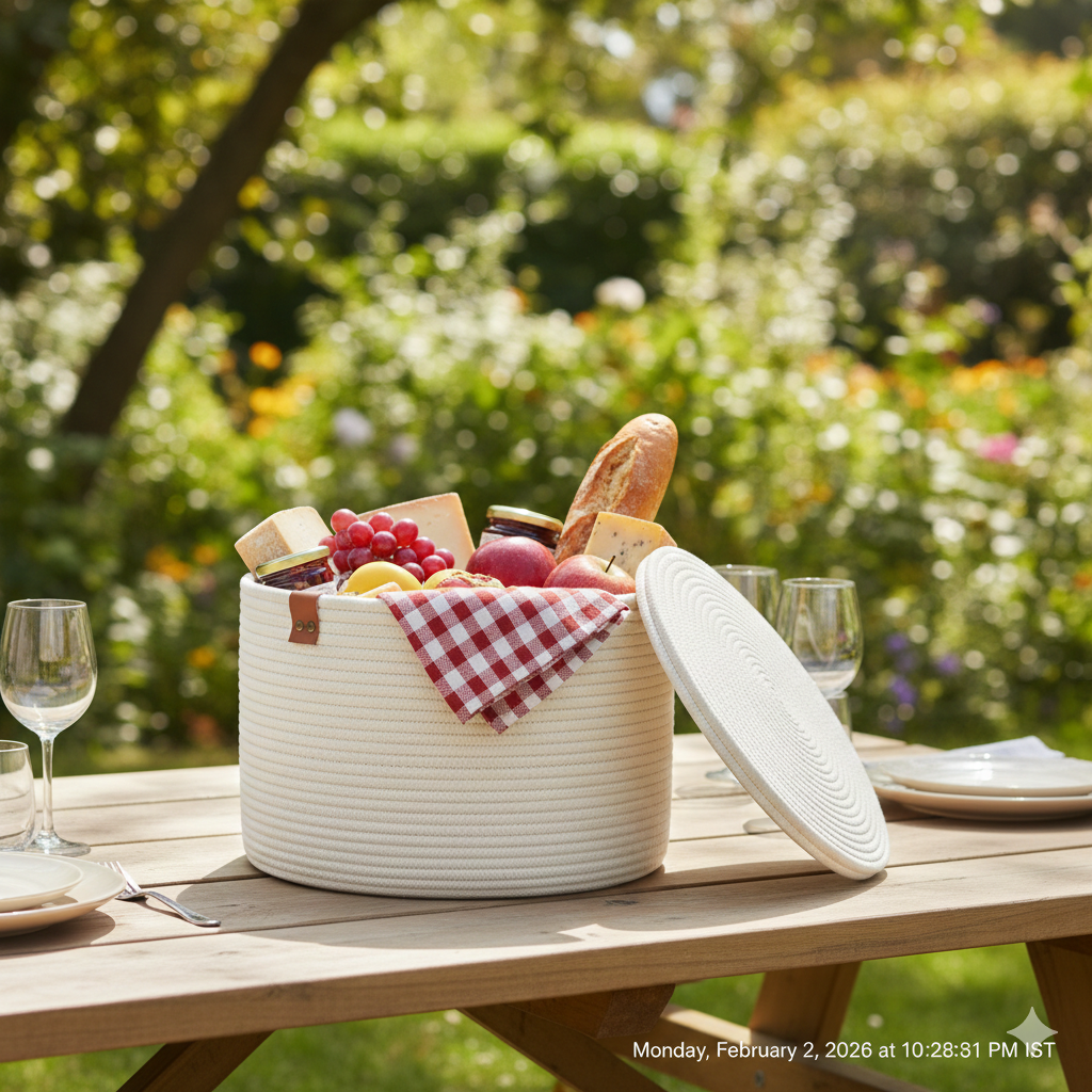 Loom Rope Lid Basket